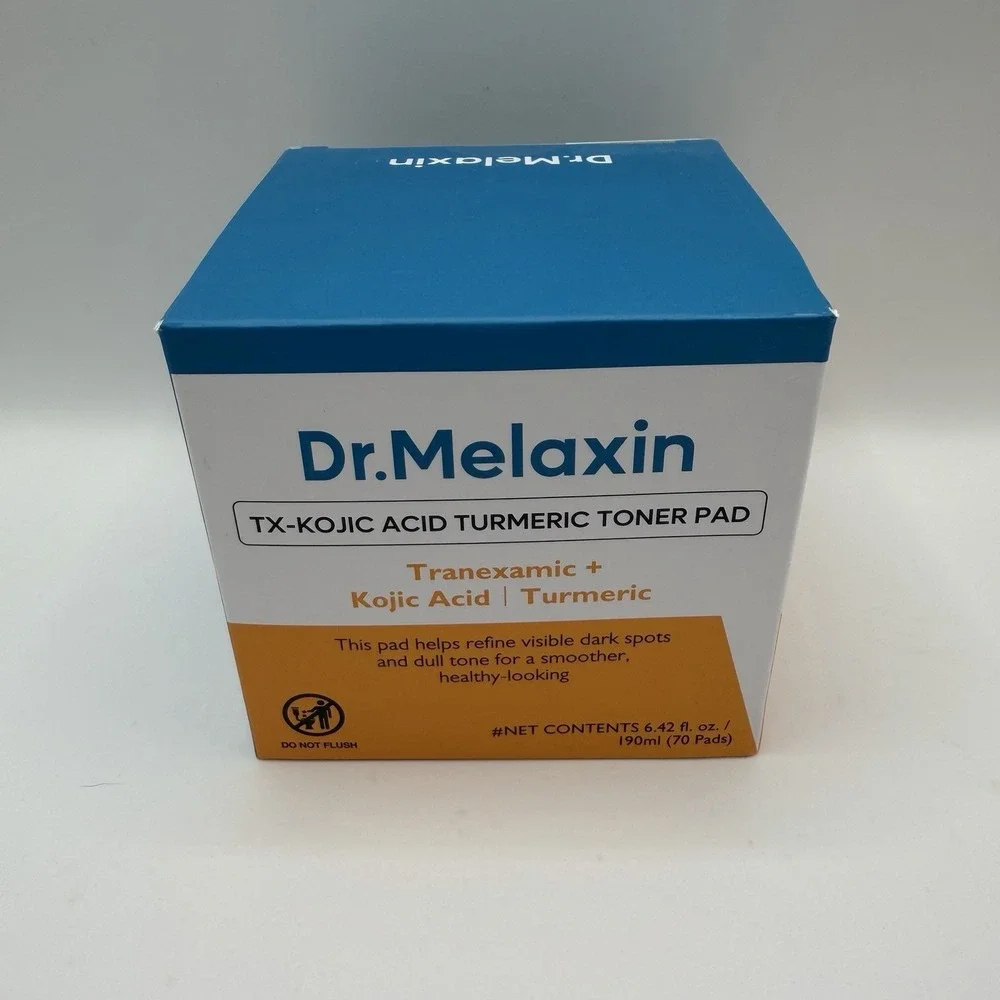 Dr Melaxin Bundle Set Peel Shot Exfoliator Kojic Acid Tumeric Toner Pad & Cream